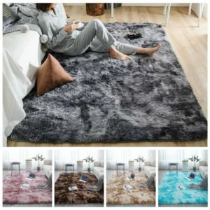 50x160cm Long Plush Area Rug Ultra Soft Fluffy - Black