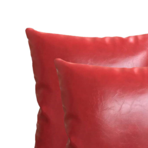 2pc Faux Leather Cushion Covers Throw Pillowcase - Red